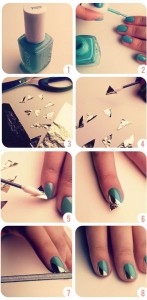 Tutorial unhas com apontamento metálico