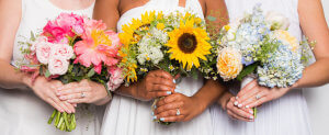 Bouquet e cores de verniz para noivas