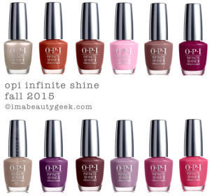 Os vernizes da coleção OPI Infinite Shine Fall 2015