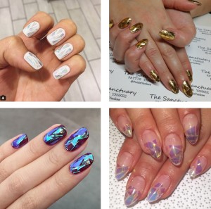 Shattered Glass Manicure, tendências em design de unhas